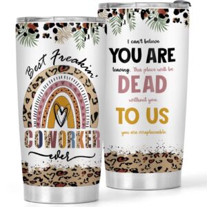 flyweightz coworkers gifts - 20oz best freakin coworker ever tumbler gifts for women - birthday gift for work bestie - going away gift goodbye for co worker - coworker leaving gift, 1 piece