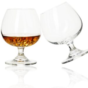 BothEarn Brandy Snifters Set of 2-13.5 Ounce (400 ml) Small Crystal Cognac Glasses - Good for Whiskey Bourbon Beer Milk Drink in Home Party Wedding Anniversary, BE031