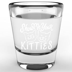 LitGifts Funny Cat Shot Glass, Cat Lover Gifts for Women or Men, Cat Themed Gifts for Cat Mom or Cat Dad, Kitty Gifts for Cat Owners, 1.75 Ounce White