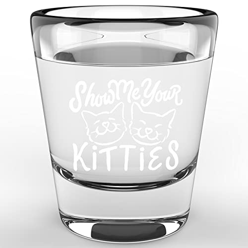 LitGifts Funny Cat Shot Glass, Cat Lover Gifts for Women or Men, Cat Themed Gifts for Cat Mom or Cat Dad, Kitty Gifts for Cat Owners, 1.75 Ounce White