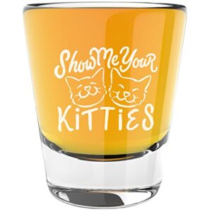 litgifts funny cat shot glass, cat lover gifts for women or men, cat themed gifts for cat mom or cat dad, kitty gifts for cat owners, 1.75 ounce white