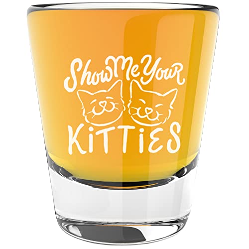 LitGifts Funny Cat Shot Glass, Cat Lover Gifts for Women or Men, Cat Themed Gifts for Cat Mom or Cat Dad, Kitty Gifts for Cat Owners, 1.75 Ounce White