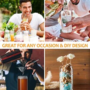 YSJILIDE Glass Cups with Bamboo Lids and Glass Straws 4 Set, 16oz Can Shaped Drinking Glass Cups, Iced Coffee Cup, beer glasses Ideal for cocktails, whisky, juice, DIY, Gifts - 2 Cleaning Brushes