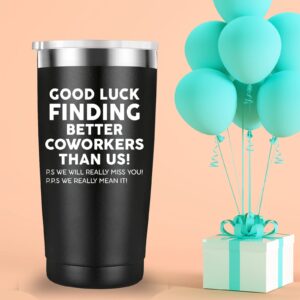 Mamihlap Good Luck Finding Better Coworker Than Us Travel Mug Tumbler.Coworker,Boss Day,Boss,Office Gifts,Leaving Appreciation Retirement Gifts for Boss Colleague Friend.(20 oz Black)