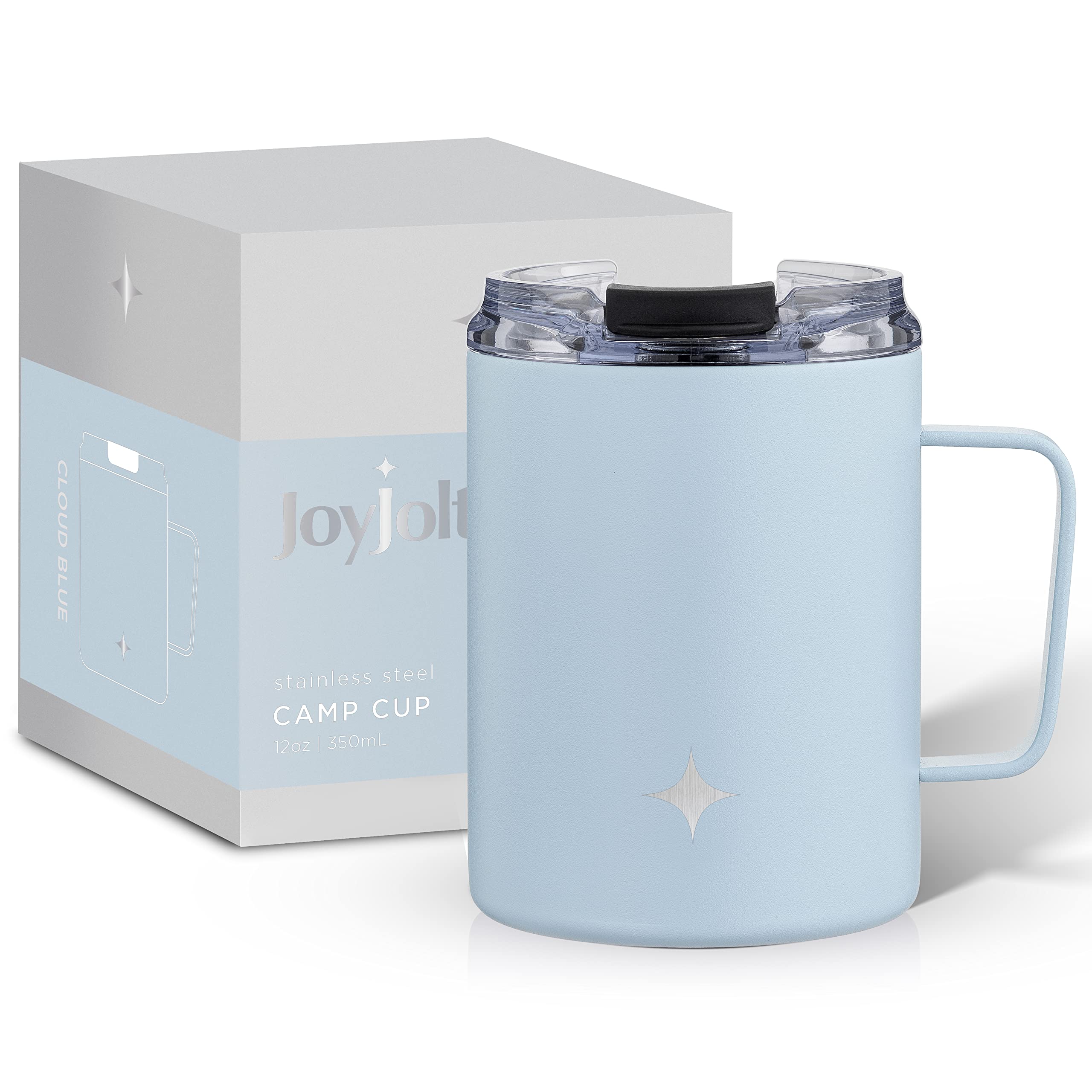 JoyJolt Triple Insulated Tumbler with Handle. 12 oz Tumbler Cup with Lid. Vacuum Sealed, Copper Lined, Double Wall Stainless Steel Tumblers. Travel Mug with Lid, Coffee Tumbler, Smoothie Cup, Tea Mug