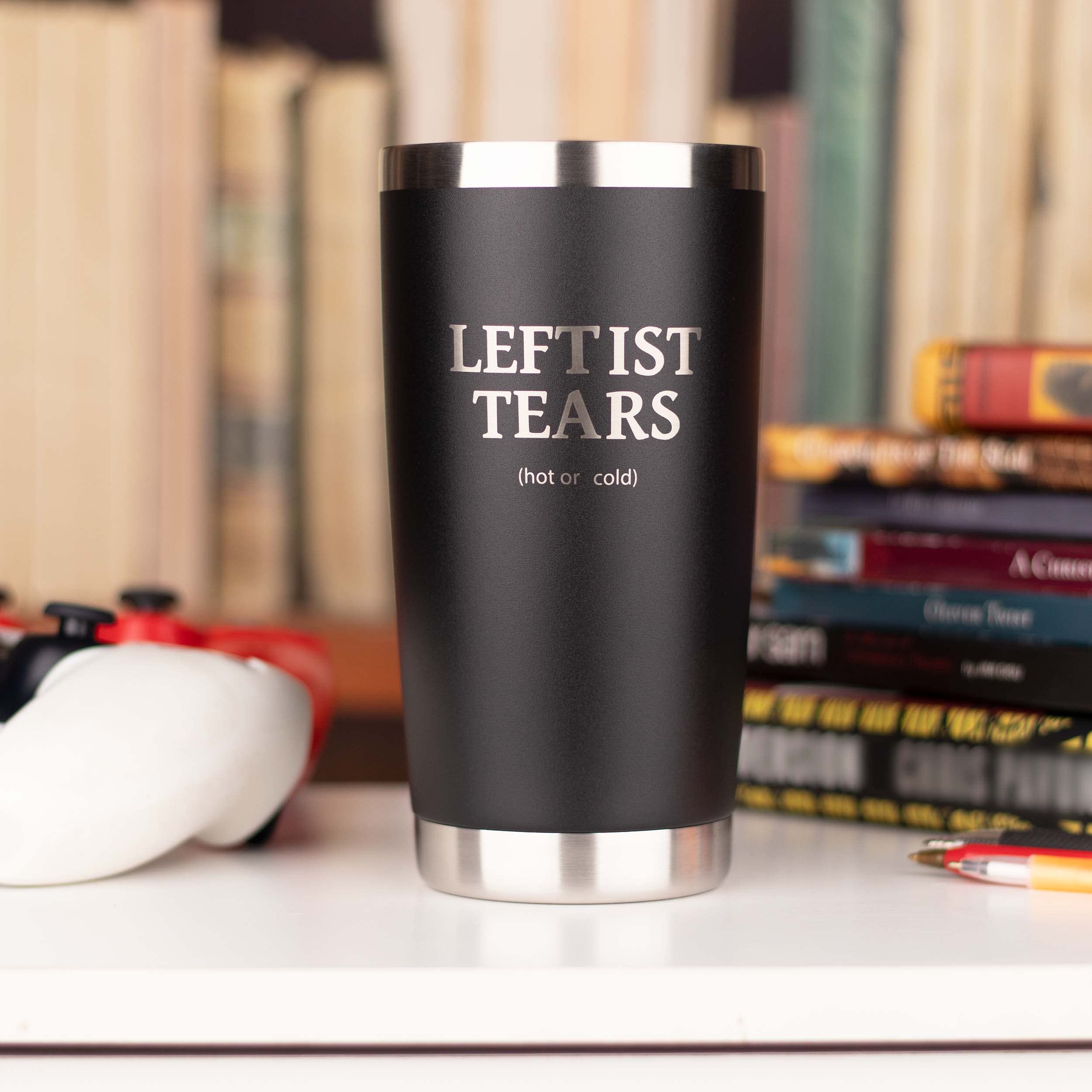 Leftist Tears Tumbler | Stainless Steel Tumbler/Mug with Lid for Coffee/Cold Drinks | Liberal Tears Mug for Men | Funny Unique Republican Valentine's Day Gifts Conservative (20 Ounce)