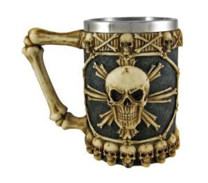 things2die4 human skeleton skull halloween kitchen mug cup with bone handle