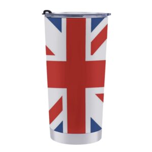 union jack uk flag travel coffee mug with lid stainless steel car tumbler vacuum insulated cup double wall 20 oz