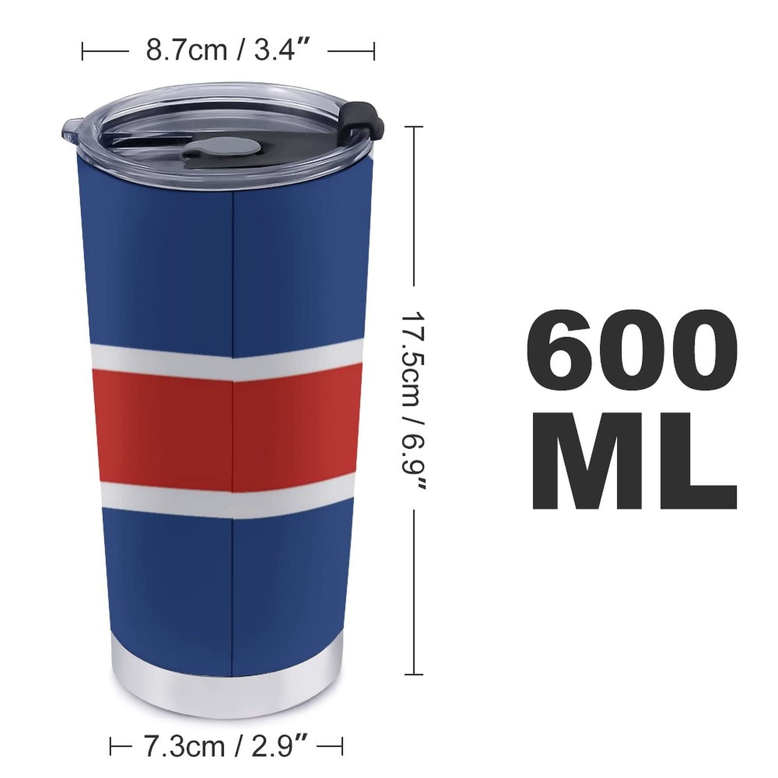 Union Jack UK Flag Travel Coffee Mug with Lid Stainless Steel Car Tumbler Vacuum Insulated Cup Double Wall 20 Oz