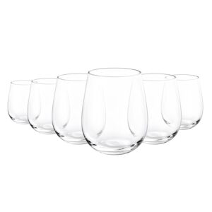 KX-WARE Unbreakable 18-ounce Acrylic Stemless Wine Glasses, set of 6 Clear