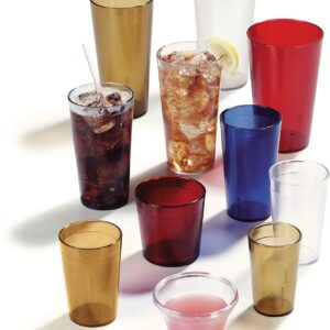 Carlisle FoodService Products 521213 Stackable Shatter-Resistant Plastic Tumbler, 12 oz., Amber