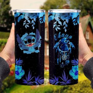 Stitch Dreamcatcher 20 Oz Or 30 Oz, Ohana Stitch Skinny, Stitch Flower Tumbler, Movie Character Cup With Lid And Straw, Gift For Stitch Lovers, Stitch Gifts