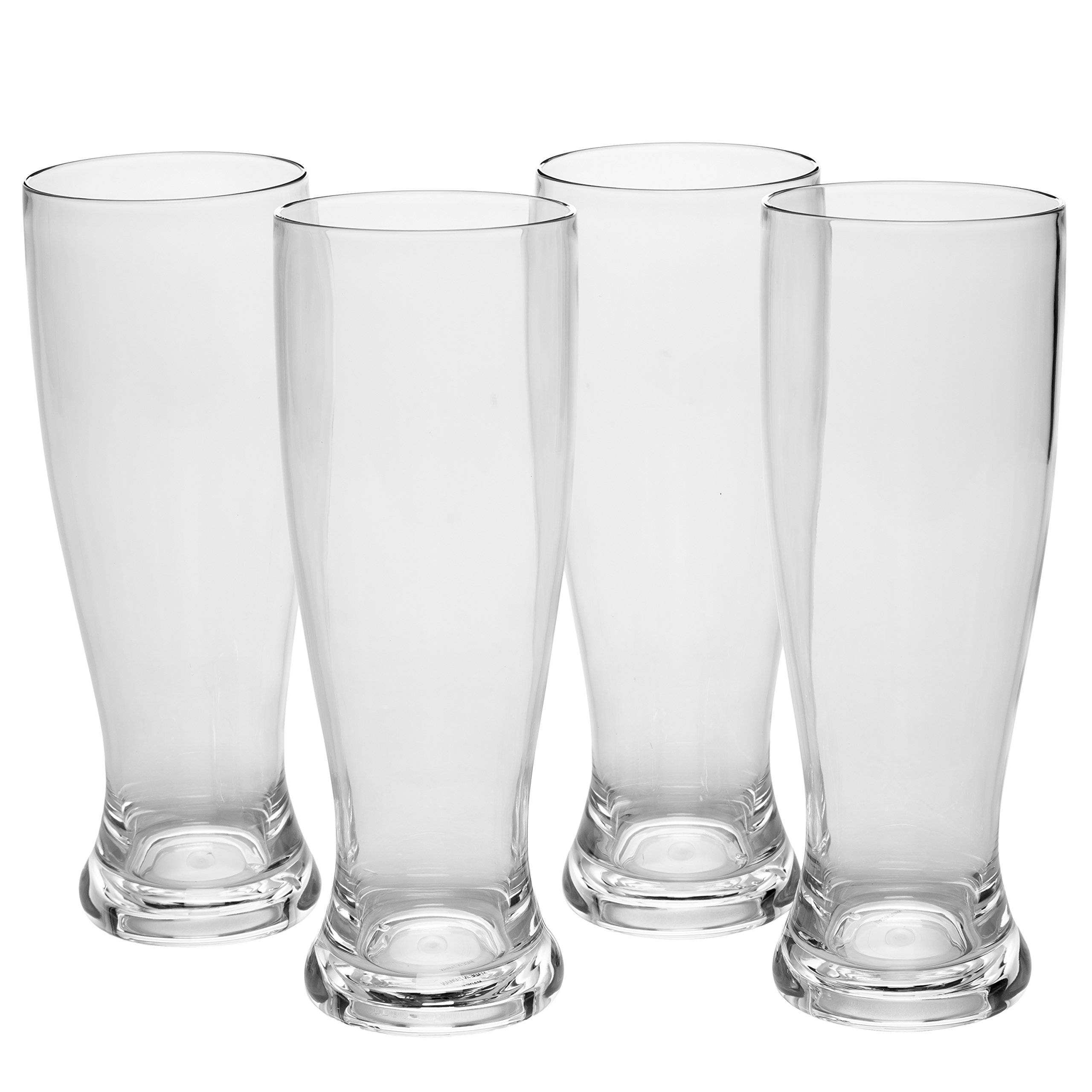 D'Eco Unbreakable 24 oz Pilsner Beer Glasses (Set of 4) - Reusable Shatterproof Classic Pub Beer & Cocktail Glasses - Perfect Indoor Outdoor Drinking Cups for Parties - Large Beer Pint Glasses Set