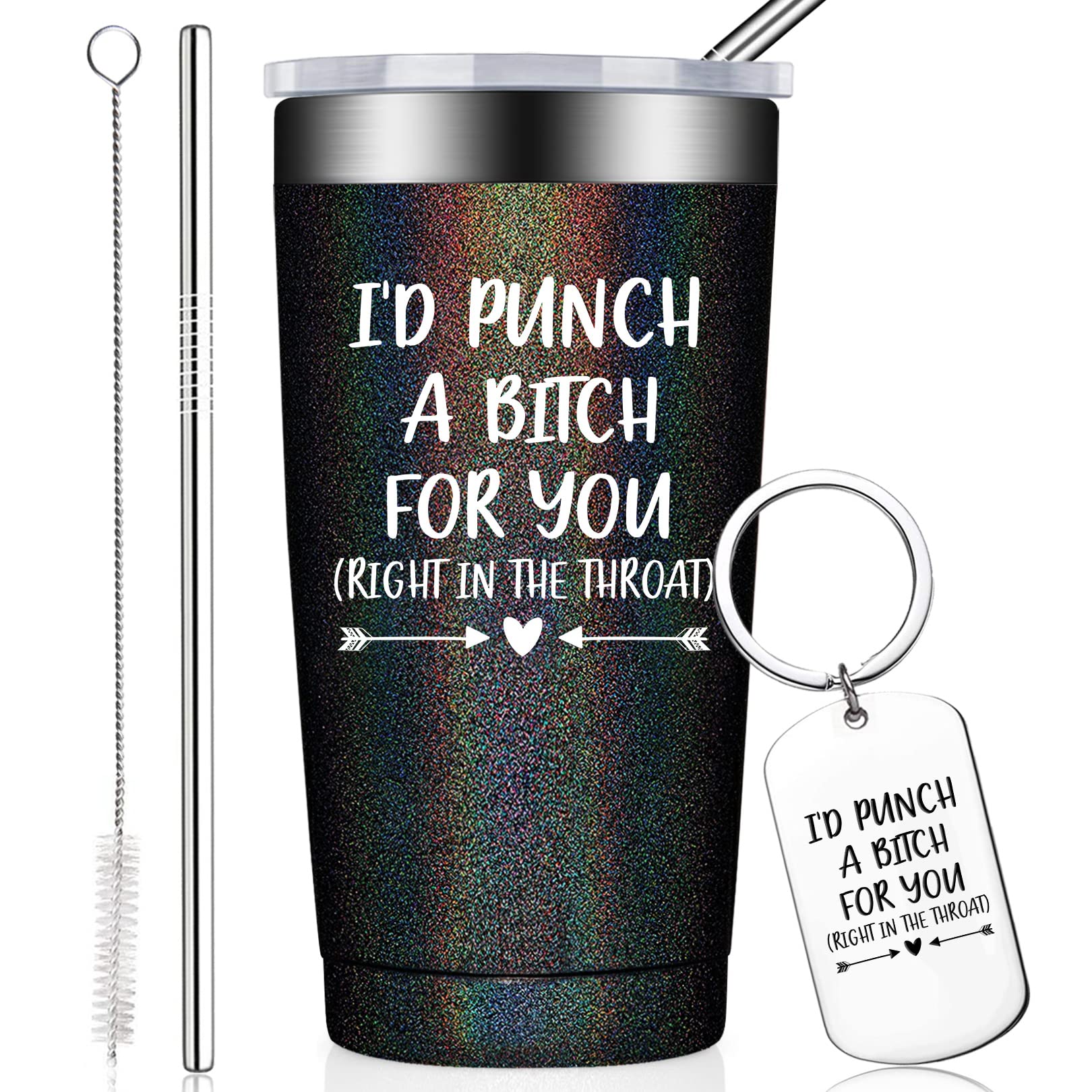 BIRGILT I'd Punch A B for You Gifts - Best Friend Gift for Women - Sisters Gifts from Sister - Christmas, Birthday, Friendship Gifts for Women Friends - Best Friend Tumbler