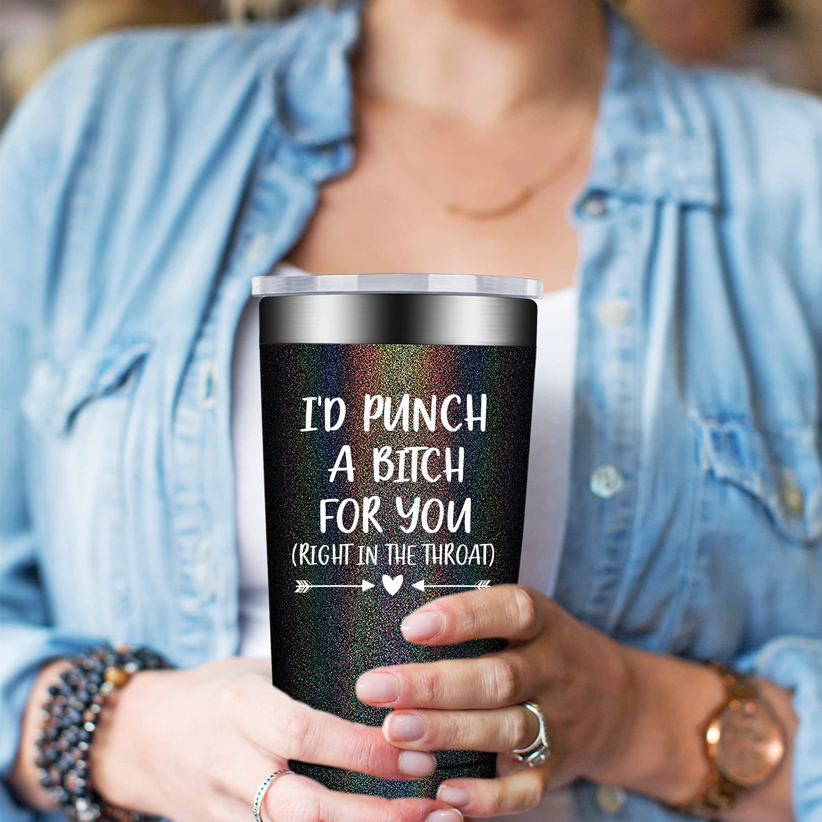 BIRGILT I'd Punch A B for You Gifts - Best Friend Gift for Women - Sisters Gifts from Sister - Christmas, Birthday, Friendship Gifts for Women Friends - Best Friend Tumbler