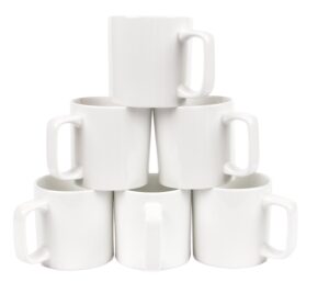 amuse home gourmet large coffee/tea mug set (6 pcs) (white)