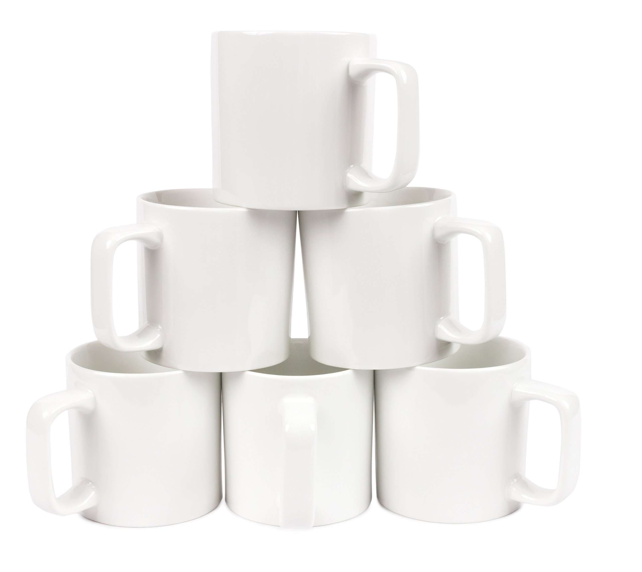 Amuse Home Gourmet Large Coffee/Tea Mug Set (6 Pcs) (White)