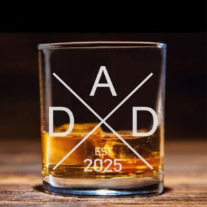 NeeNoNex DAD Est 2025 Pregnancy Announcement New Dad Established 2025 First Time Father Whiskey Glass