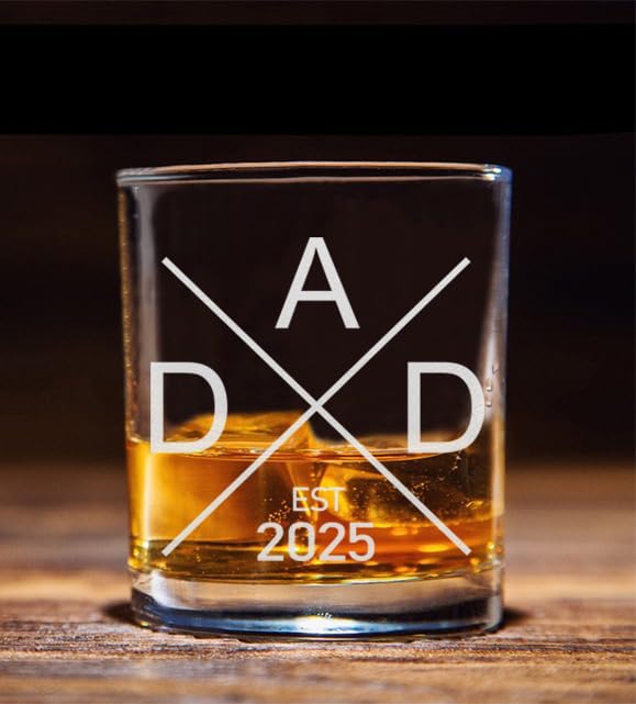 NeeNoNex DAD Est 2025 Pregnancy Announcement New Dad Established 2025 First Time Father Whiskey Glass