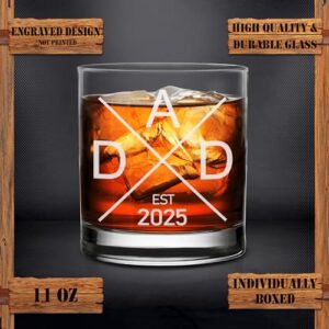 NeeNoNex DAD Est 2025 Pregnancy Announcement New Dad Established 2025 First Time Father Whiskey Glass