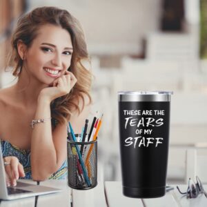 These are the Tears of My Staff 20oz Tumbler Gifts.Boss Day Boss Office Gifts.Funny Gifts for Boss Assistant Coworker.Birthday Christmas Gifts for Boss from Employees.(Black)