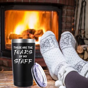 These are the Tears of My Staff 20oz Tumbler Gifts.Boss Day Boss Office Gifts.Funny Gifts for Boss Assistant Coworker.Birthday Christmas Gifts for Boss from Employees.(Black)