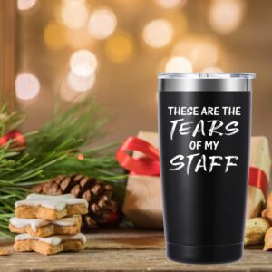 These are the Tears of My Staff 20oz Tumbler Gifts.Boss Day Boss Office Gifts.Funny Gifts for Boss Assistant Coworker.Birthday Christmas Gifts for Boss from Employees.(Black)