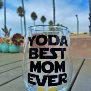 Yoda Best Mom Ever - Premium 21oz Stemless Wine Glass