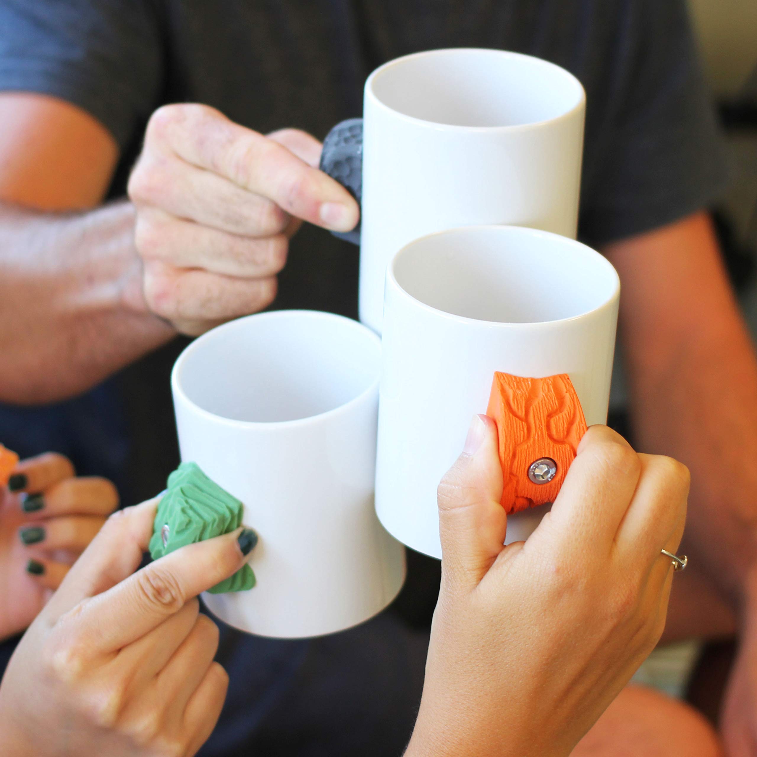 Rock Climbing Mug: Green 12 oz Coffee or Tea Cup with Realistic Hand Hold Grip for Climbers, Perfect for Enjoying a Beverage After Rock Climbing