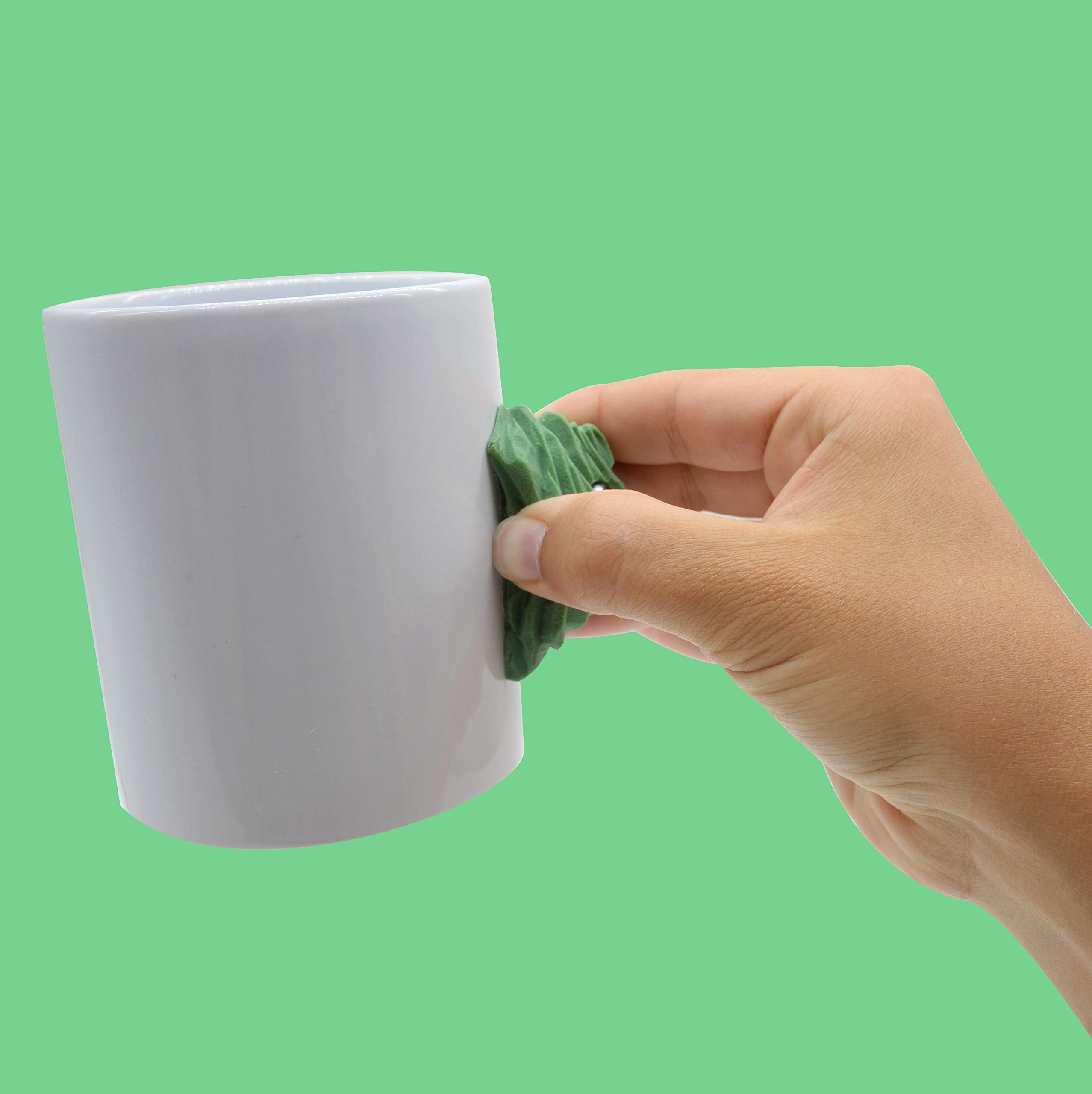 Rock Climbing Mug: Green 12 oz Coffee or Tea Cup with Realistic Hand Hold Grip for Climbers, Perfect for Enjoying a Beverage After Rock Climbing