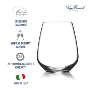 Luigi Bormioli Crescendo Crescendo 23.25 Ounce Stemless Wine Glasses, Set Of 4, Crystal SON-hyx Glass, Made In Italy.