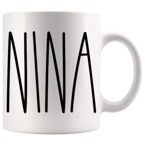 nina mug, nina mug gifts for christmas coffee cup, birthday gift, mother's day/father's day, family coffee mug for birthday present for the best nina ever coffee cup 11oz