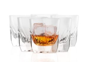 kook cortado glass set, double shot glasses, for drinking espresso, whiskey bourbon, scotch, and juices. small liquor cups, clear glassware, dishwasher safe, 4 oz, set of 6