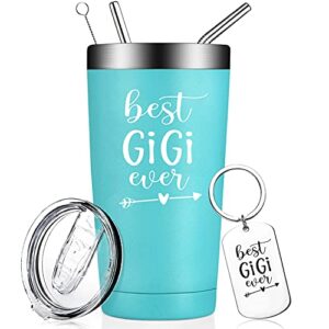 fufandi best gigi ever - gigi gifts for grandma - funny christmas gifts for new grandma, nana, soon to be gigi, world's best gigi tumbler cup (20oz, mint)