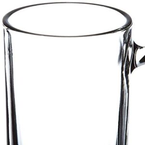 VAMB LLC Large Glass Beer Mug Freezer Safe, Heavy Beer Stein with Handle & 2 Stainless Steel Ice Cubes Set for Men, 26 oz Mug