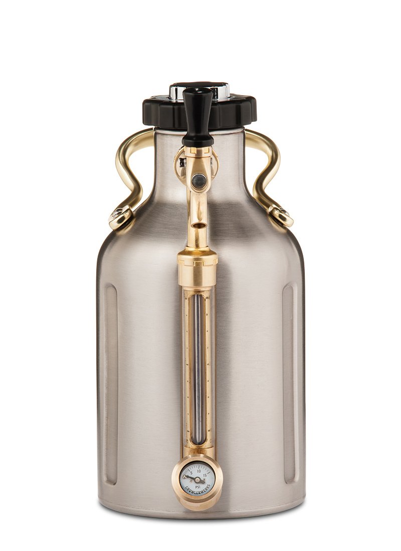 GrowlerWerks uKeg Carbonated Growler-Great Gift for Beer Lovers, 64 oz, Stainless Steel