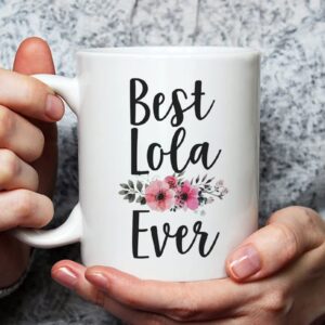 Fonhark - Lola Coffee Mug, Lola Filipino Grandmother, Best Lola Mug, Best Lola Ever Mug, Reality TV Pop Culture, 11 Oz Novelty Coffee Mug/Cup, White…
