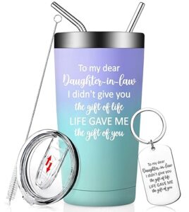 fufendio daughter in law gift ideas - christmas, mothers day gifts for daughter in law from mother in law - daughter in law tumbler mug cup 20oz