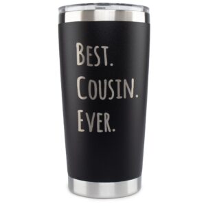jenvio cousin gifts | best cousin ever | stainless steel tumbler with two lids straws and gift box | unique favorite mug for women men | female birthday valentine's day