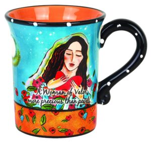 aviv judaica woman of valor ceramic 12 oz coffee mug by jessica sporn eishet chayil teacup beloved woman novelty drinking cup womens day judaica gift for mothers day valentines day wedding anniversary