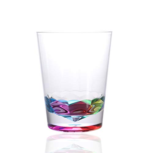 Xinguo yefu plastic 14oz and 22oz Rainbow Colored Acrylic Glasses, Set of 8 BPA Free