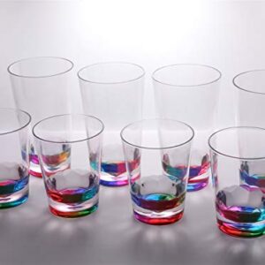 Xinguo yefu plastic 14oz and 22oz Rainbow Colored Acrylic Glasses, Set of 8 BPA Free