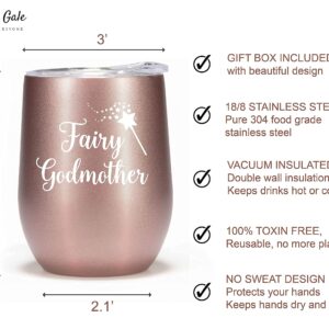 Violet & Gale Fairy Godmother Gifts for Women - Godmother Proposal Tumbler Cup Wine Glass 12oz - Beautiful Godmother Gifts from Godchild Coffee Mug Godparents Announcement Gift