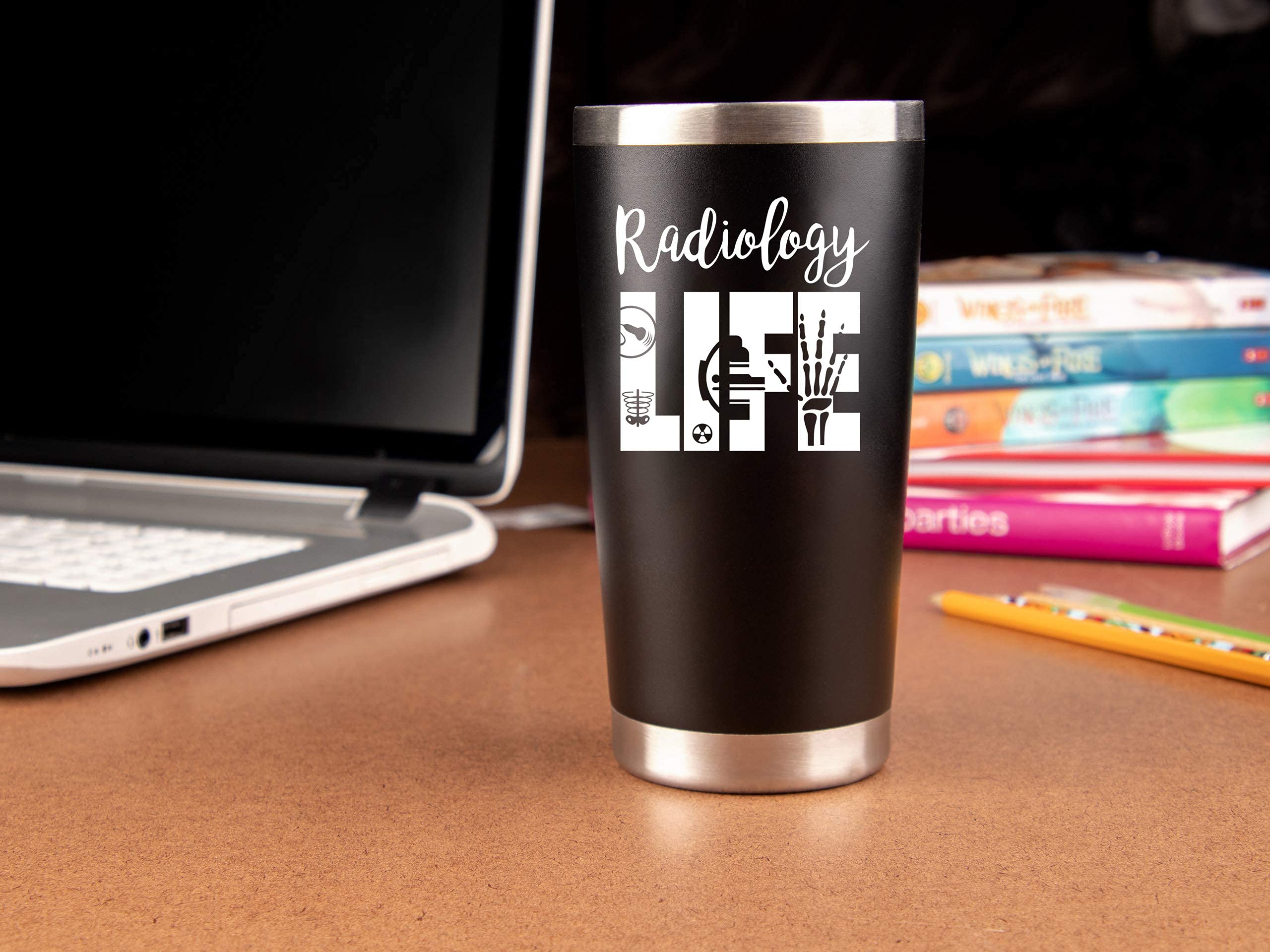 KLUBI Radiology Gifts - Coffee Travel Mug 20oz- Idea for Rad Tech, Technician, Men or Women, Xray Tech, Radiologist