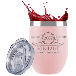 21 year old birthday gifts for her - 2002 12 oz blush stemless wine tumbler - 21 birthday gifts for her him - 21st birthday gifts for her - 21st birthday decorations for her - 21 glasses birthday