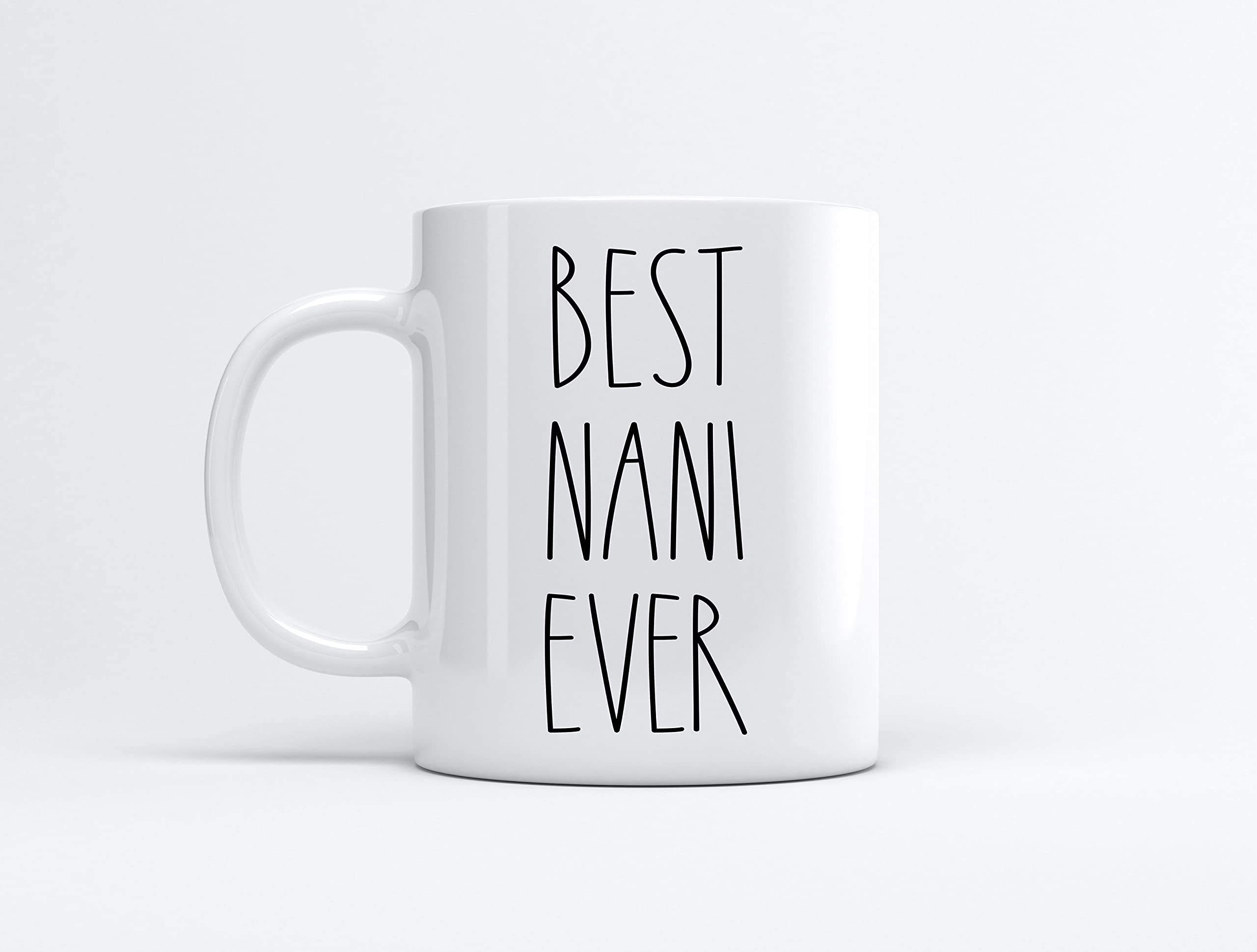 FundingCharlee Best Nani Ever Coffee Mug - Font Rae Dunn Inspired Style Father's DayMother's Day Family For Birthday Present The 11oz, White (KMB2PG8Y8O-11oz)