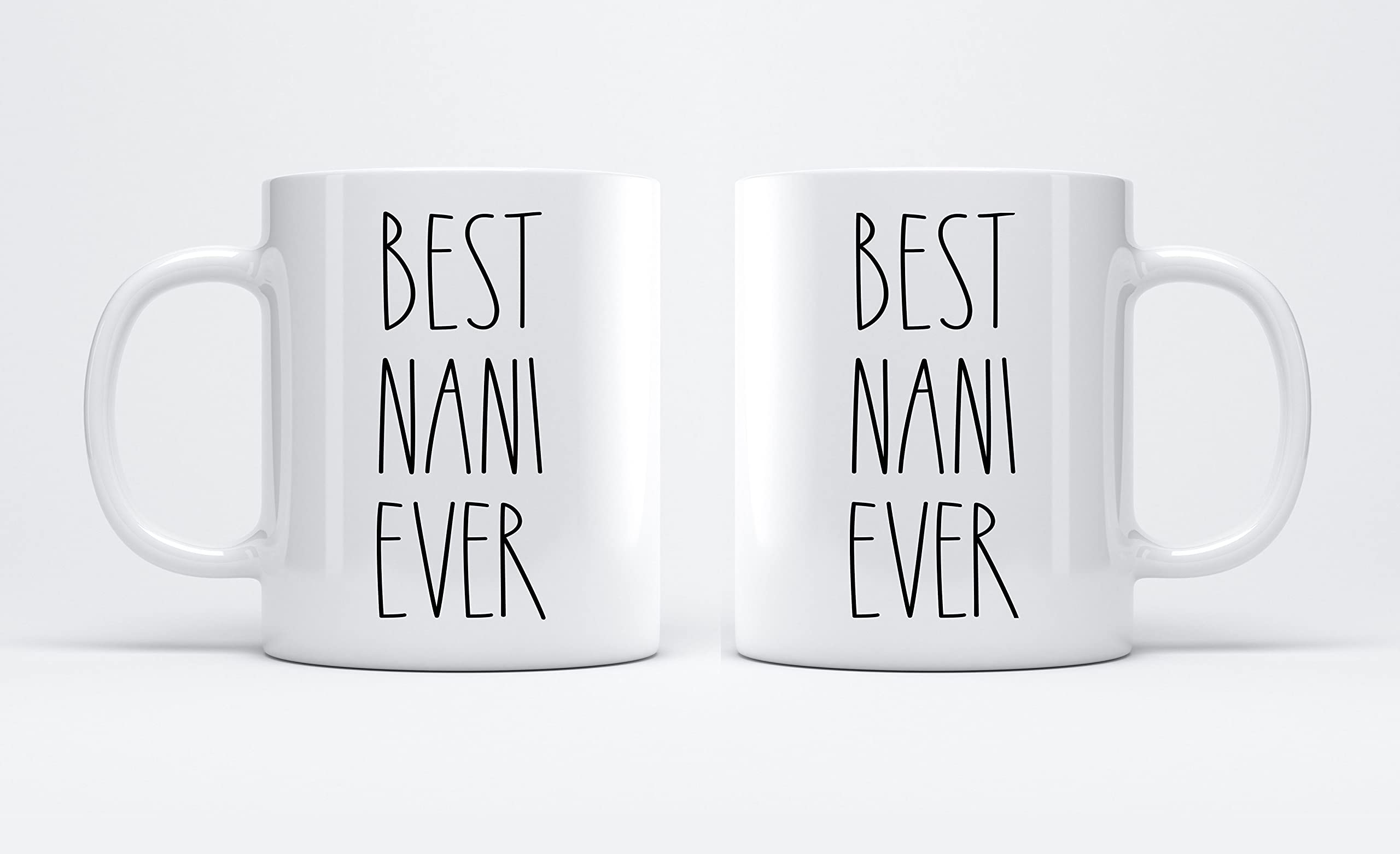 FundingCharlee Best Nani Ever Coffee Mug - Font Rae Dunn Inspired Style Father's DayMother's Day Family For Birthday Present The 11oz, White (KMB2PG8Y8O-11oz)