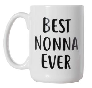 artisan owl best nonna ever - 15 oz double-sided coffee tea mug (best nonna ever)