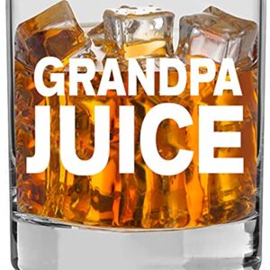 KLUBI Gifts for Grandpa - Grandpa Juice - 11oz Funny Whiskey/Cocktail Glass- Idea From Daughter, Fathers Day, Papa, New, For Birthday, Grandson, Grandchildren, Granddaughter, Grandkids