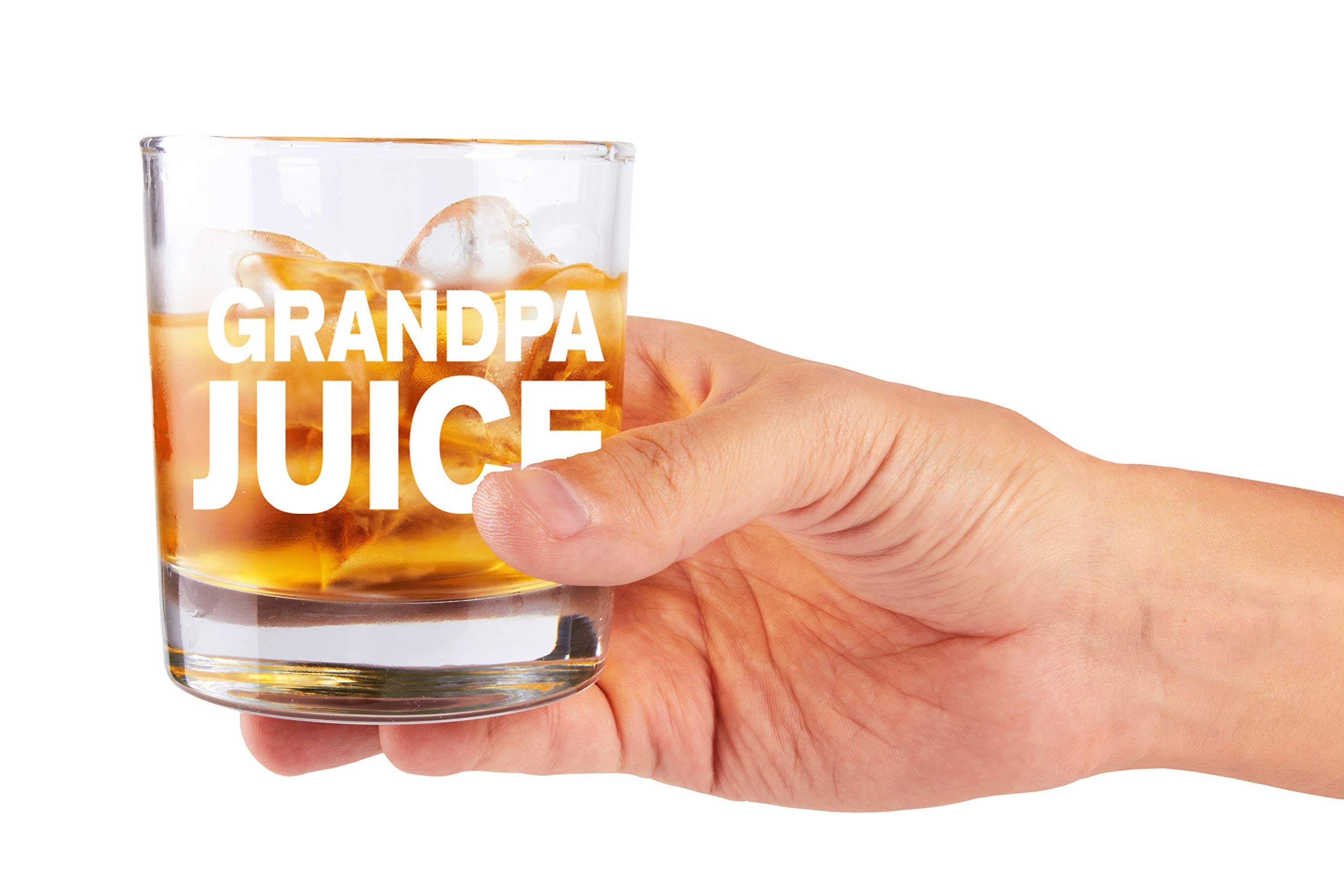 KLUBI Gifts for Grandpa - Grandpa Juice - 11oz Funny Whiskey/Cocktail Glass- Idea From Daughter, Fathers Day, Papa, New, For Birthday, Grandson, Grandchildren, Granddaughter, Grandkids